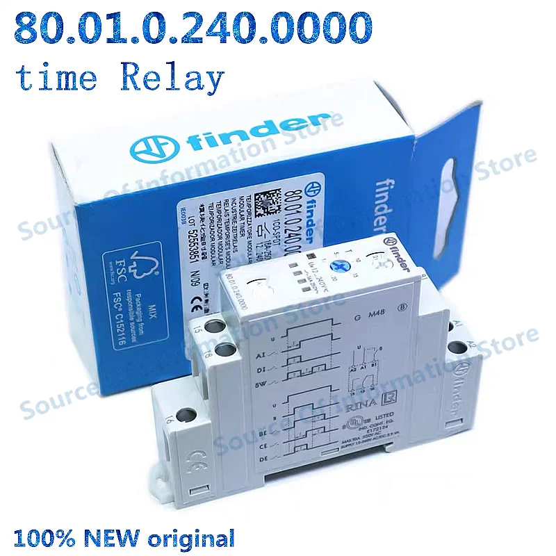 80.01.0.240.0000 12-240V AC-DC Finder Time Relay, 16A-250V 100% New original