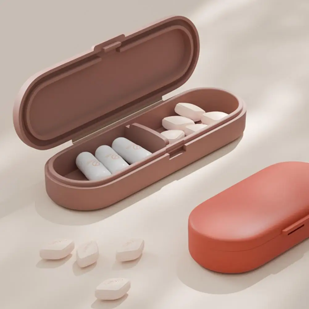 Pill Storage Box Pill Organizer with Compartments Silicone Moisture-proof Travel Case Arthritis-friendly Supplement Medication