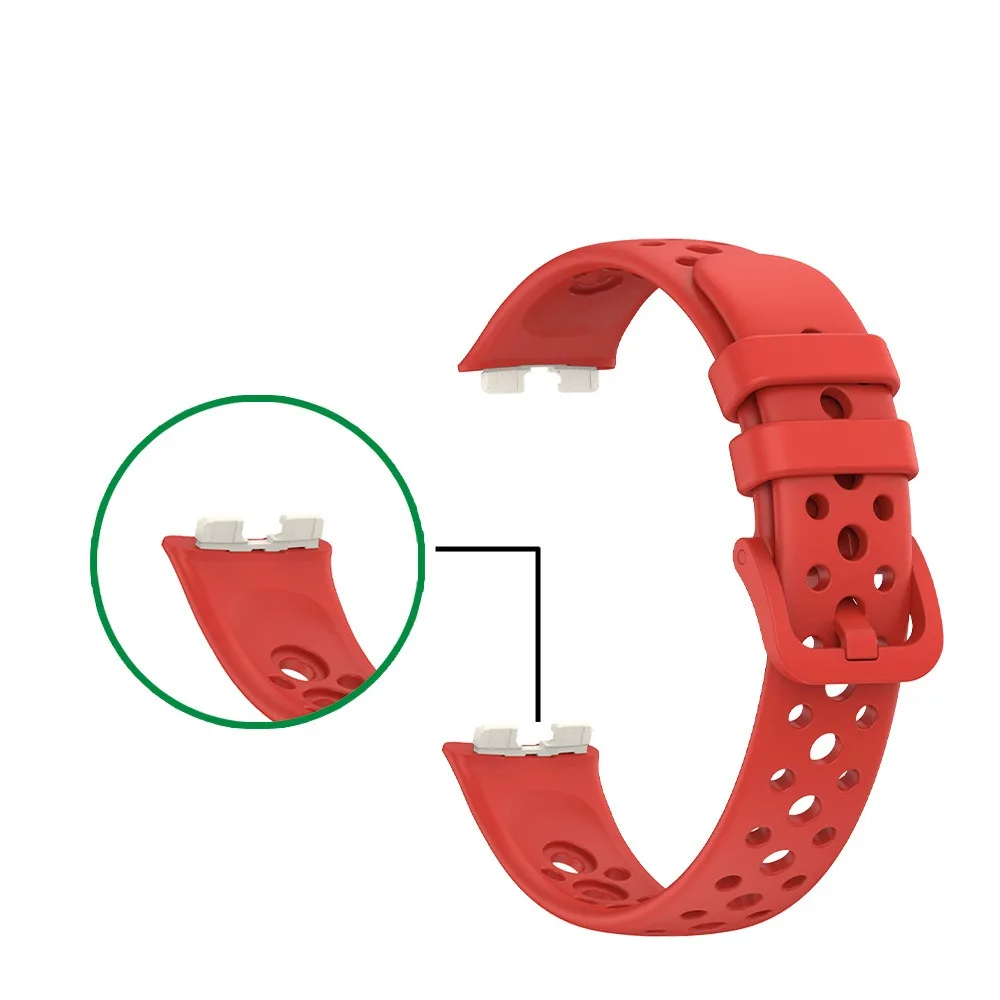 Neues Ersatz Silikon Uhren armband atmungsaktives Mesh Design Armband Schnalle Smart Watch Armband für Huawei Band