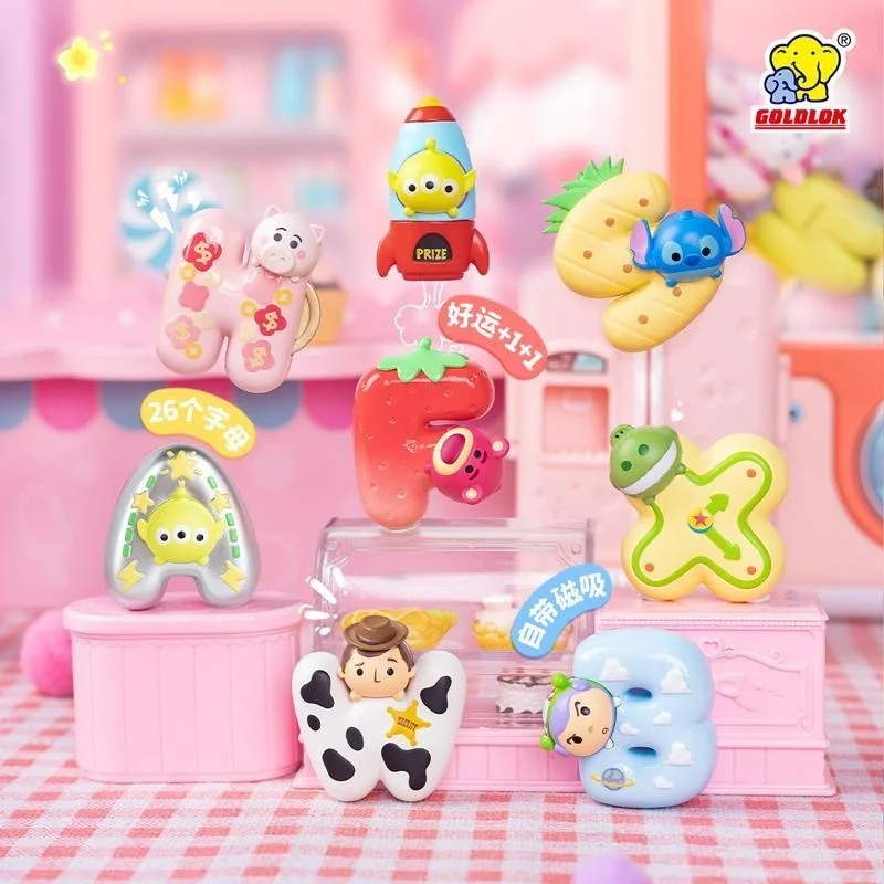 

New Disney Letter Refrigerator Sticker Cute Animation Peripheral Figure Blind Box Magnetic Ornament Blind Bag In Stock