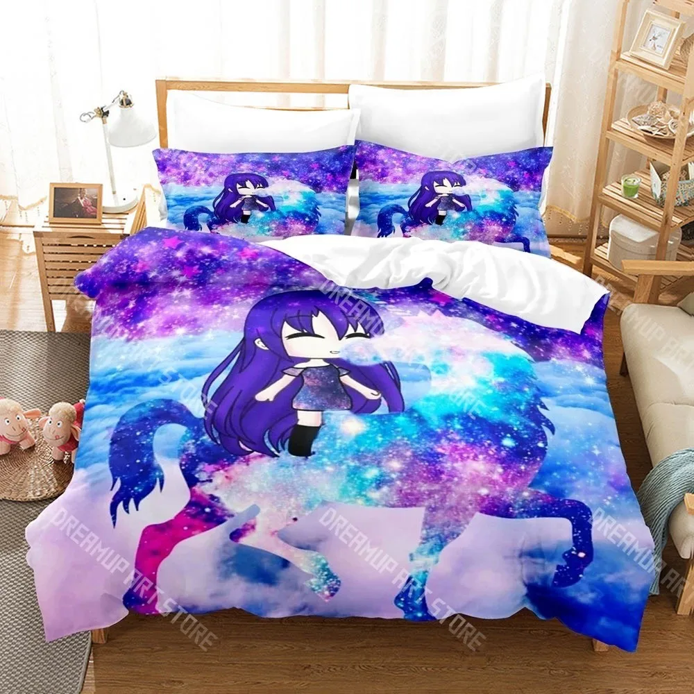 3D Printed Gacha Life Game Bedding Set for Boys Girls Duvet Cover Pillowcase Twin Queen King Full Single Double Sizes