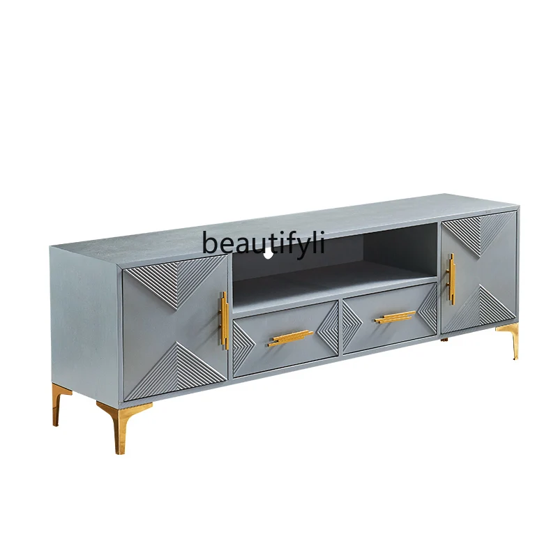 

yj American Light Luxury Coffee Table TV Cabinet Combination Modern Minimalist Floor Cabinet Post-Modern Tea Cabinet