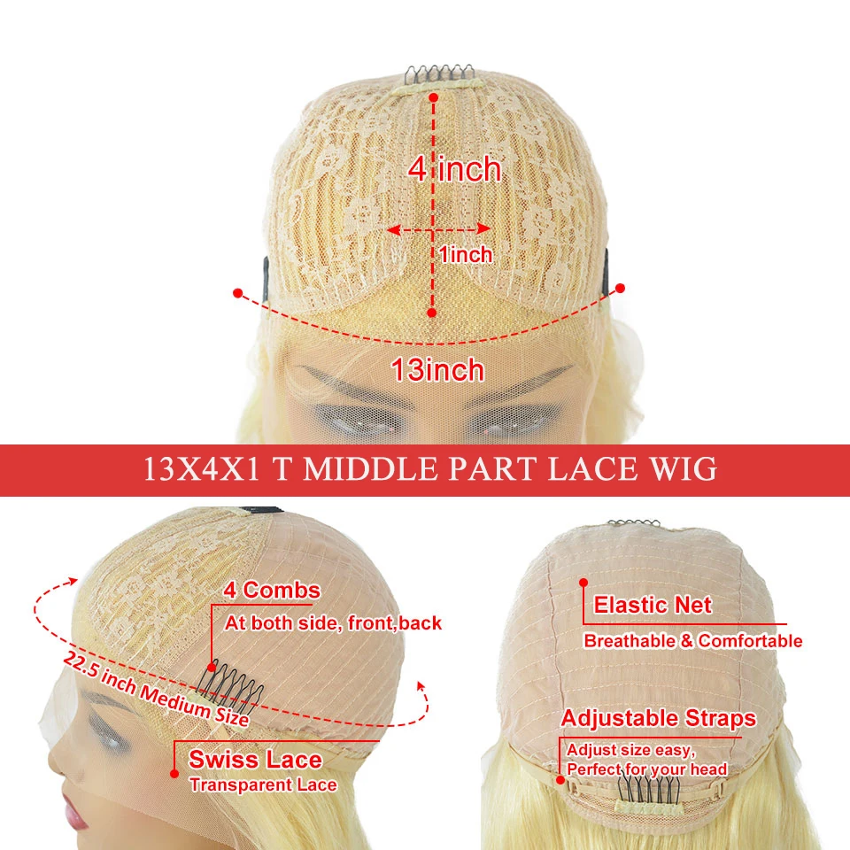 أنيقة البيج شقراء أومبير خصلات الشعر المستعار الإنسان 13x4 الدانتيل الشفاف شعر مستعار أمامي قبل قطعها شعري كريم شقراء اللون الجسم موجة شعر مستعار