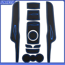 Silicone Car Door Groove Mat Anti Slip Door Mats for Ford Fiesta MK7 2009 2010 2011 2012 2013 2014 2015 Accessories
