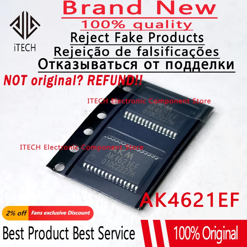 

1pcs Original and Genuine AK4621EF AKM4621EF AK4621 AKM4621 TSSOP30 [SMD] New
