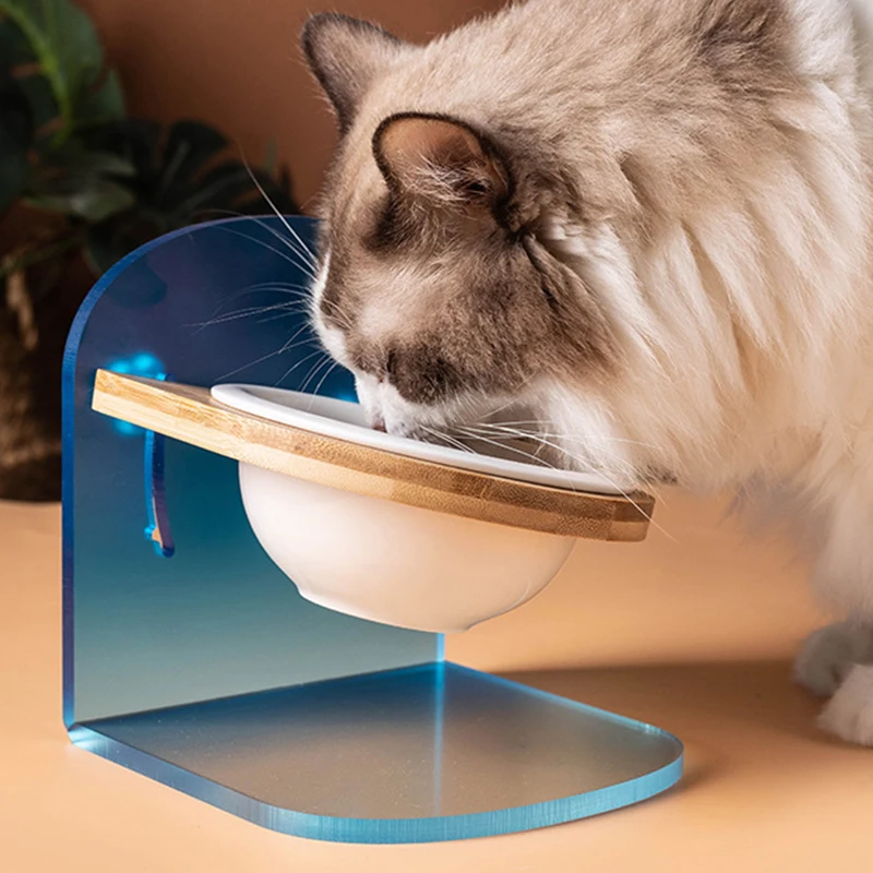 Detachable pet cat and dog bowl protects cervical vertebrae against upset height adjustable pet ceramic bowl cat food bowl