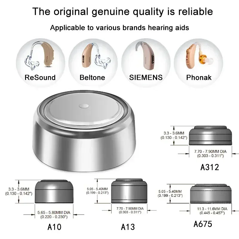 A10 (PR70) Hearing Aid Batteries  Size 10A - Long Lasting Power for Digital Hearing Aids