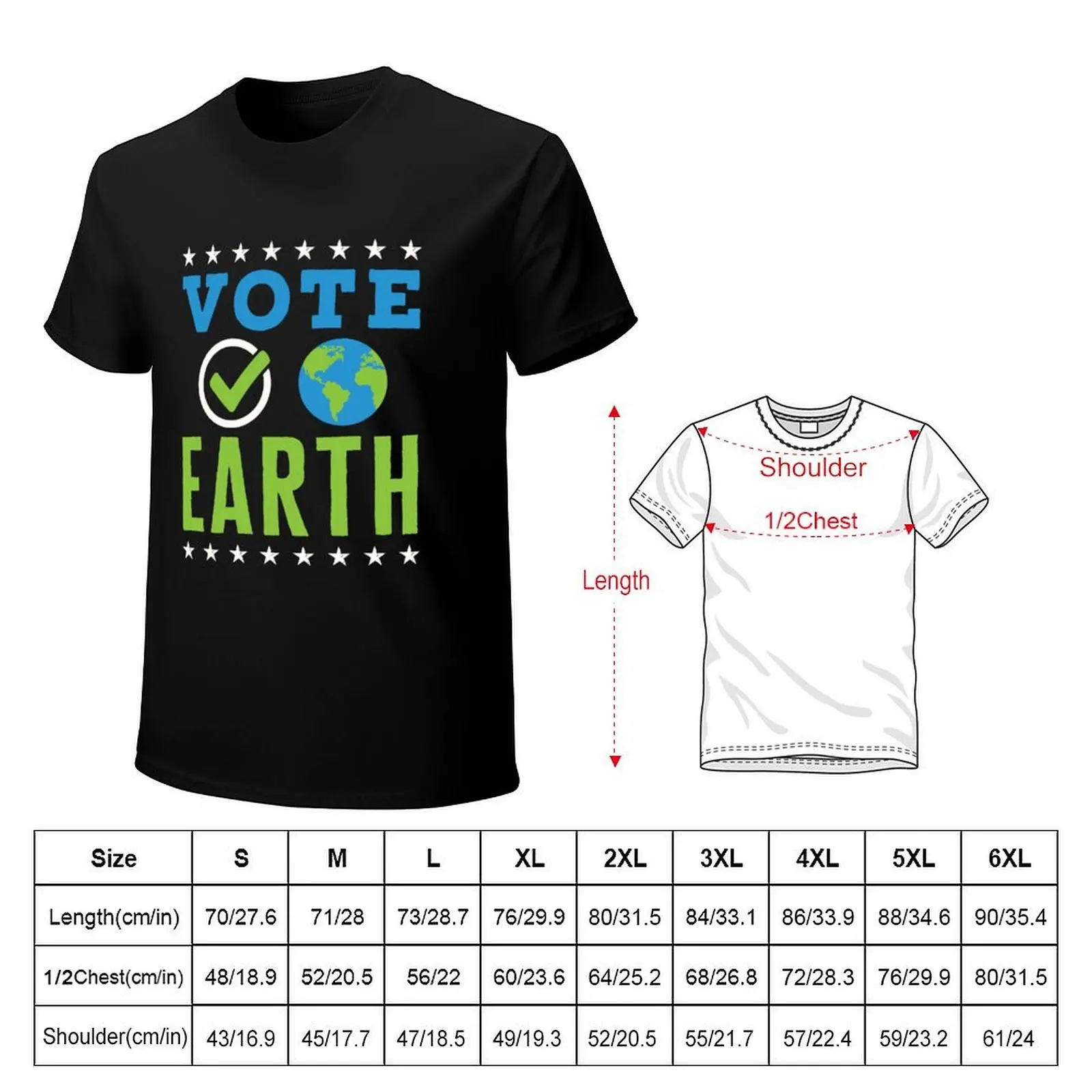 Vote Earth Environment Earth Day Environmental Activist T-Shirt Water Resistant Casual T-Shirt