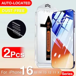 2 sztuki dla Apple iPhone 16 Pro Max 15 14 13 12 11 X Xs XR Plus 5G Szkło hartowane chroniące ekran Łatwy montaż Zestaw do demontażu