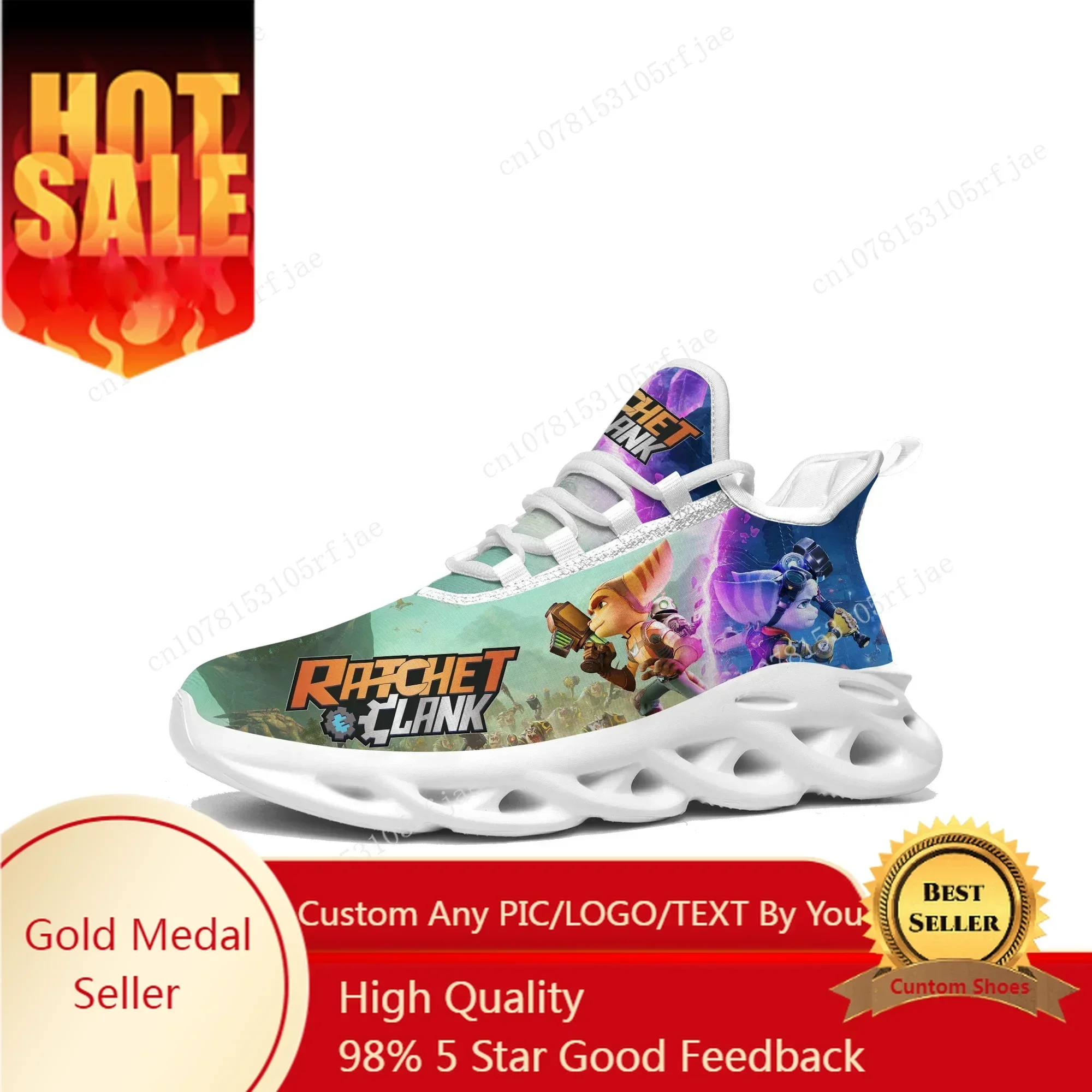 Ratchet & Clank Rift Apart Sneakers Hot Cartoon Game Mens Womens Sports Running Shoes Custom Built Lace Up Shoes