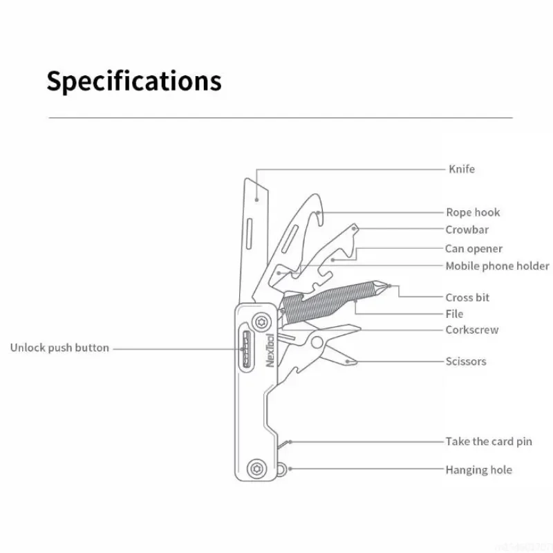 Xiaomi Nextool 10 in 1 Multifunction Unpack Knife Scissor Screwdriver Folding Fruit Camp Tool Unpacking Keychain Folding Cutter