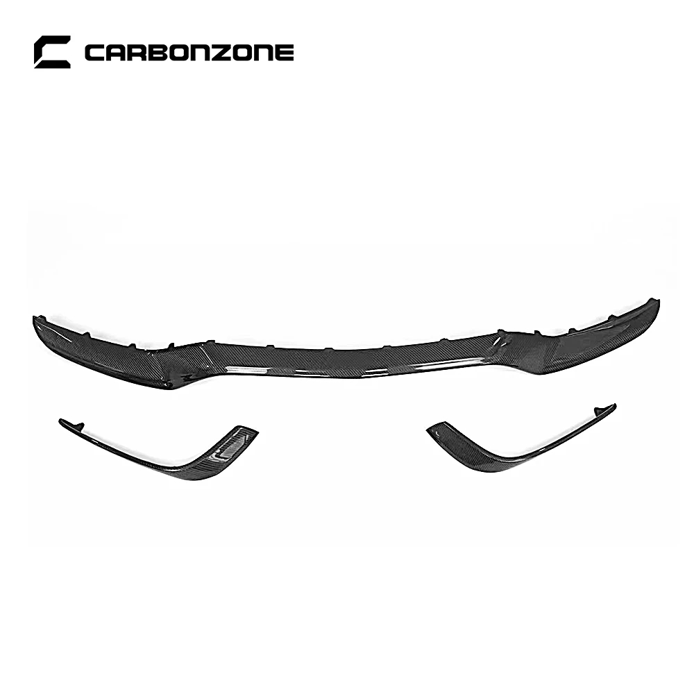 3-Section Type Carbon Fiber Front Bumper Lip for Mercedes Benz C63 W205 OEM Style Diffuser Shovel Deflector Auto Parts