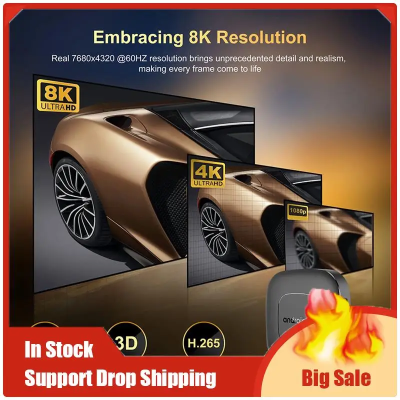 Mejores OFERTAS Android 13 Smart TV Box Allwinner H313 Dual 2,4G + 5G Bluetooth 5,0 8K UHD Stream Media Player con Control remoto 2G + 16