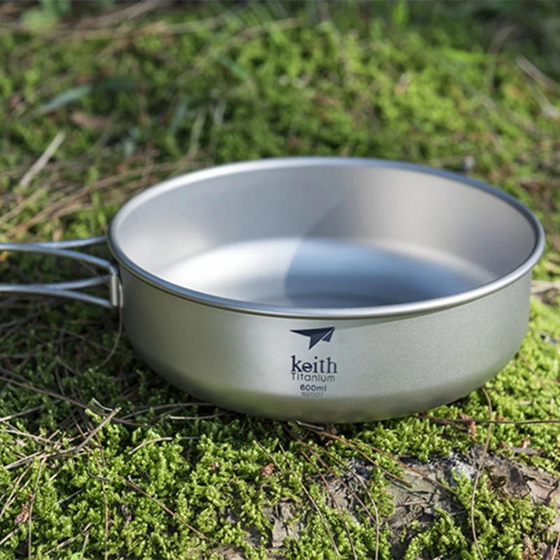 Imagem -06 - Keith Titanium Folding Bowl com Alça Dobrável Panelas de Acampamento ao ar Livre Tigela de Arroz Molho Relish Macarrão Tigela de Sopa 600ml Ti5326