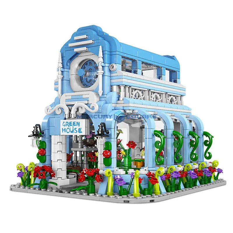 Botanical Garden MOC 16048 Plant Conservatory Model Building Bricks Sun Glass House Room Blocks Toy Set Creative Gift Girls Boys