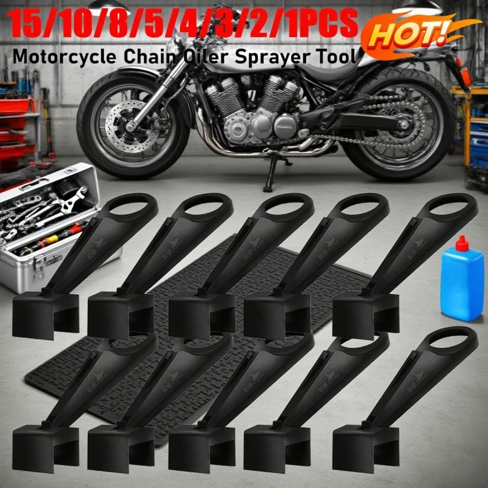 

Motorcycle Chain Oiler Spray Gear Mess-Free Chain Wax Chain Cleaner Attachment Motorcycle Chain Lube Oiler Tool for Motorcycle