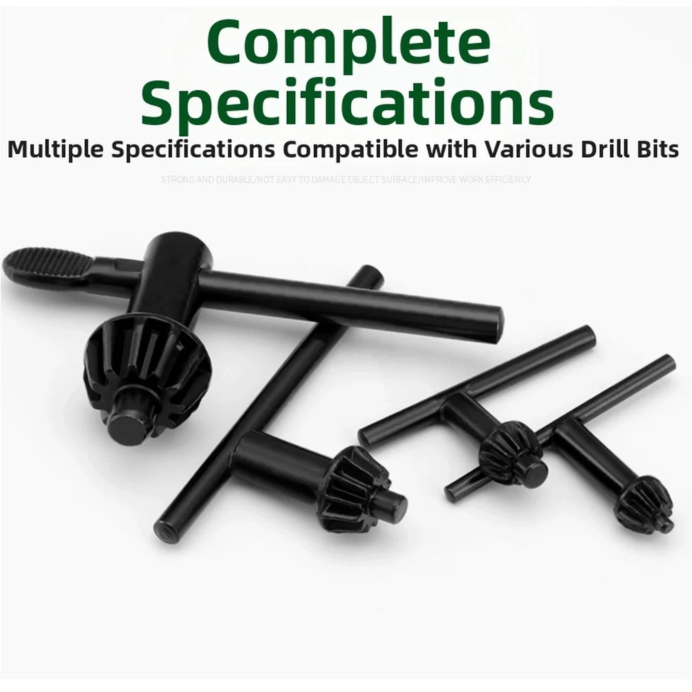 Electric Drill Chuck Key Wrench For 4mm 6mm 10mm 13mm 16mm 20mm Power Tool Spanner With Ergonomic Handle Black Iron Accessory