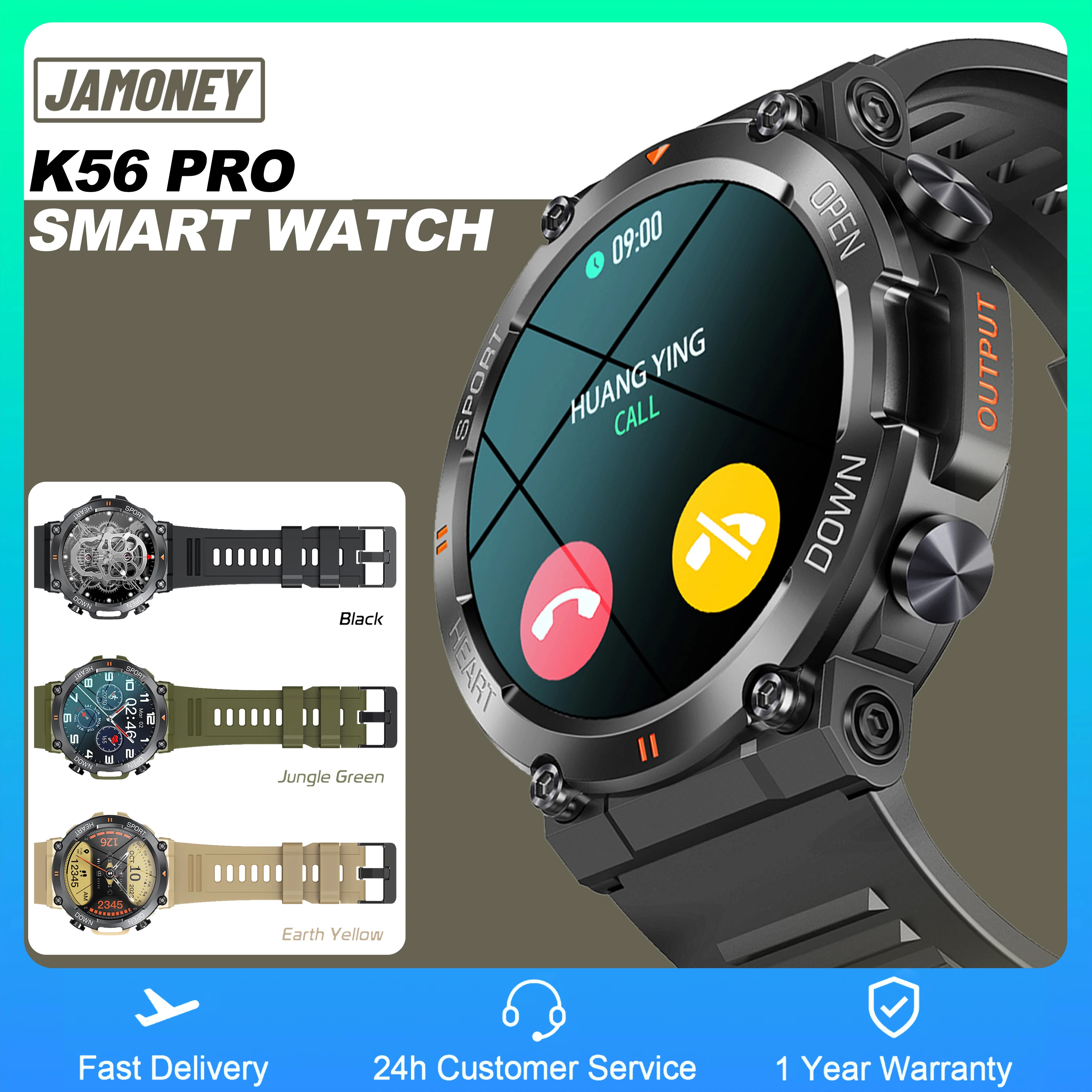 

2024 New K56 Pro Smart Watch for Men Bluetooth Call Sports 400mAh Long Standby 1.39 Inch 360*360 HD Screen Outdoors Smartwatch