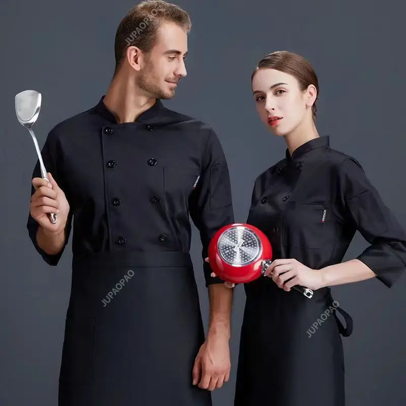 Vestes de chef respirantes à manches courtes pour hommes et femmes, uniformes de chef d'été, salle de cantine de restaurant, hôtel, combinaison de cuisine