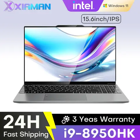 Xiaman 15.6" Computer portatile da gioco portatile Intel Core i9 8950HK PC da gioco 16 GB di RAM 1 TB SSD Windows 11 Ufficio Studio Notebook PC