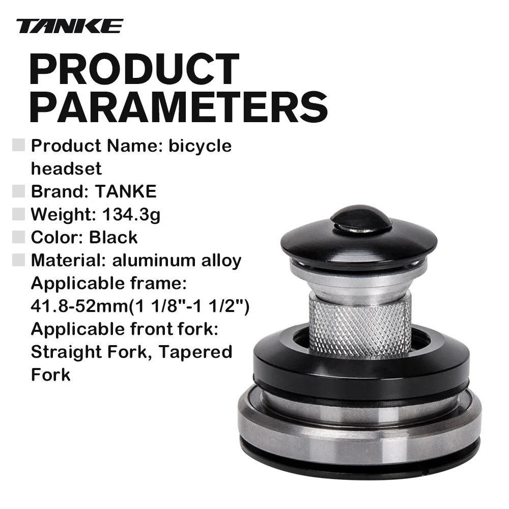 TANKE-MTB Mountain Bike Bowl Group, Aluminum Alloy Headset,Tapered Straight Fork Bearing,44-52mm,55mm,56mm,11/8 ",11/2",28.6mm image 3