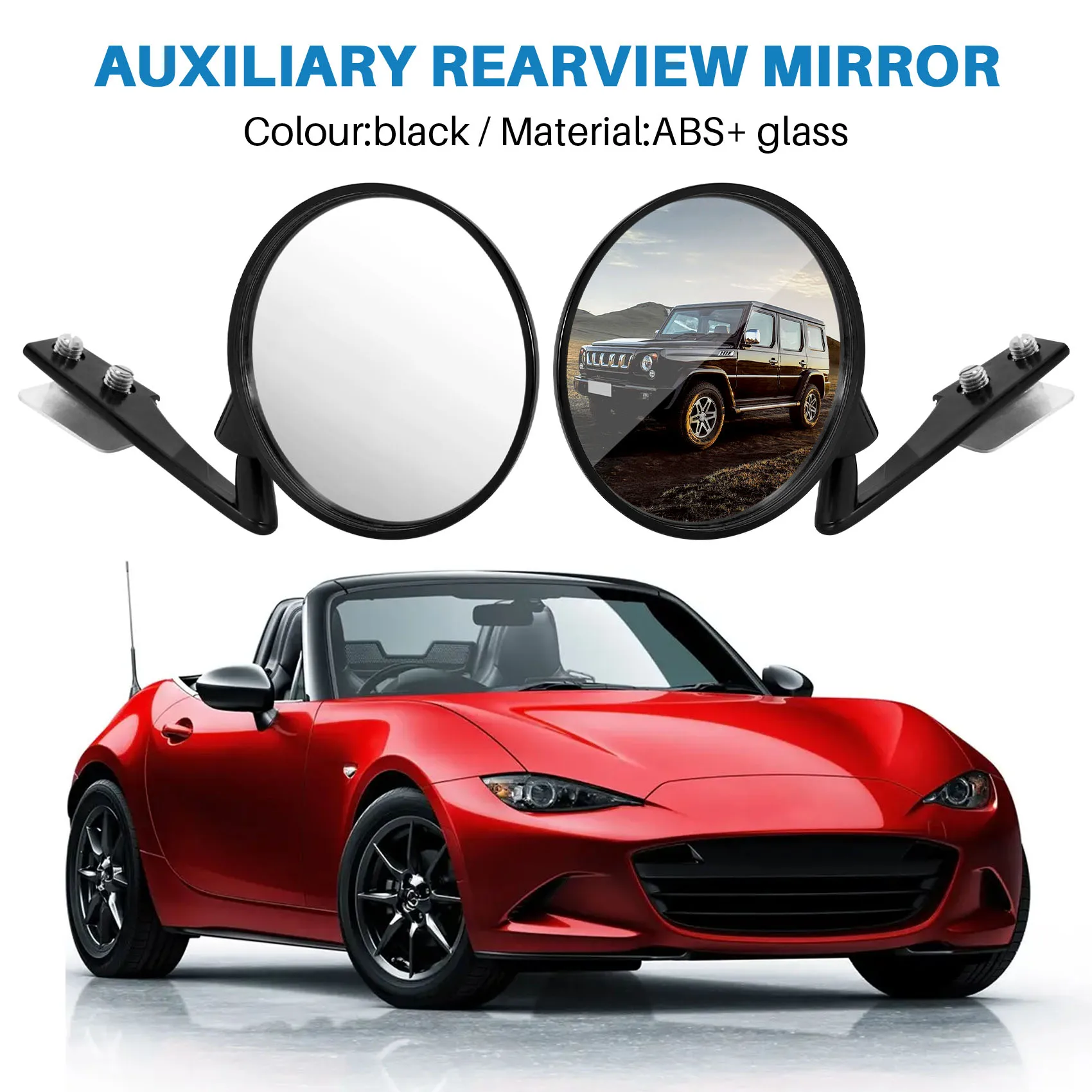 1 Set of 2 Car Blind Spot Mirrors Car Side Convex Mirror Wide Angle Round Car Rear View Mirror