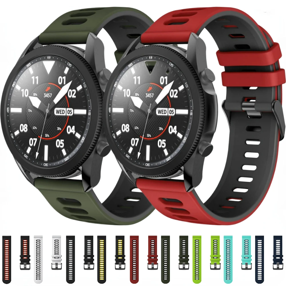 

22mm 20mm Silicone Band For Samsung Galaxy Watch 3/4/Classic/5/Pro/Gear S3/Active 2 Wristband Huawei Watch 3/GT 2 GT2 Pro Strap