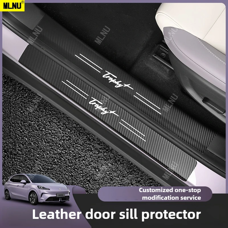 

Кожаные накладки на пороги для аксессуаров MG4 EV/ELECTRIC 2026/2025 — кожаная ткань премиум-класса, защита от царапин, повышает качество StepProof