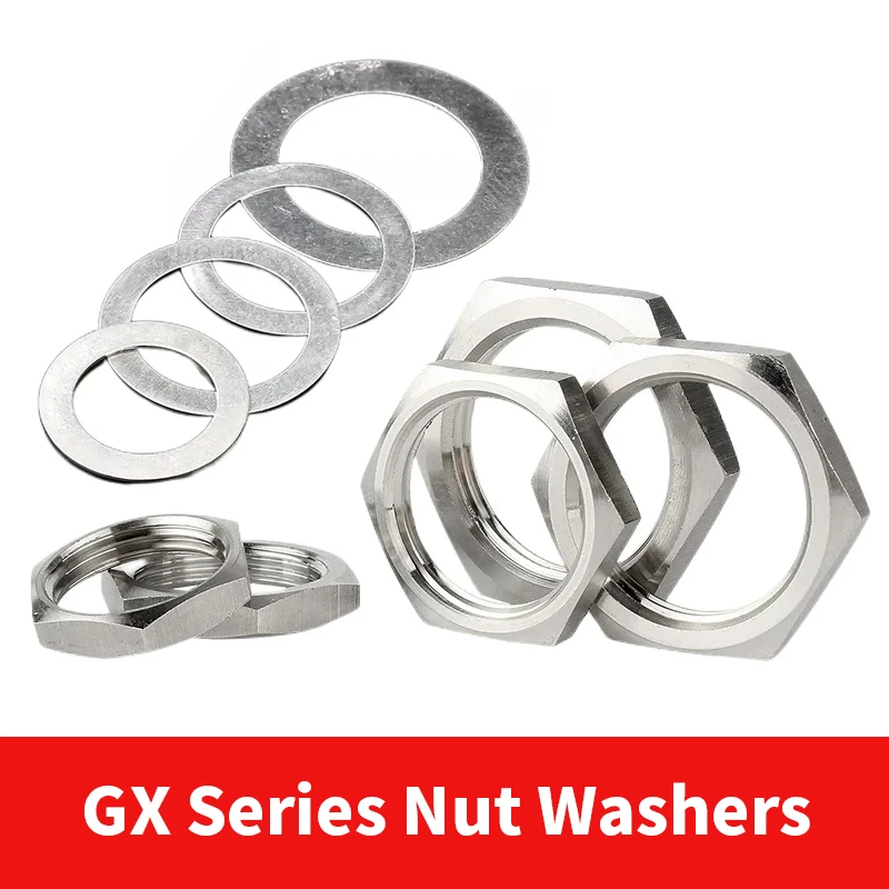 10Pcs 50Pcs/100Pcs GX12 GX16 GX20 Connector Nut Washer Aviation Plug Socket Connector Nut GX12 GX16 GX20 Aviation Plug Washer