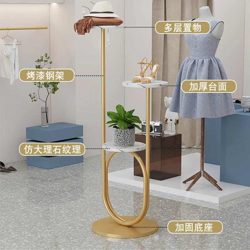 Clothing store display stand, flower shop window, shoes, bags, products, table jewelry, jewelry rack