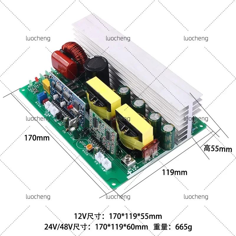 for DC 12V 24V 48V to AC 220V Circuit Board Boost Converter 750W 1000W Pure Sine Wave Inverter