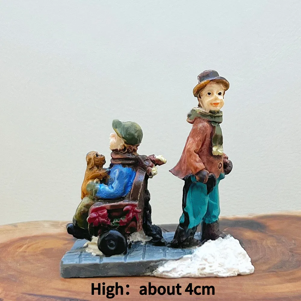 Vintage Victorian Christmas Carolers Miniature Figurines Resin Set, Winter Village Scene Decor, Holiday Collectible Gift