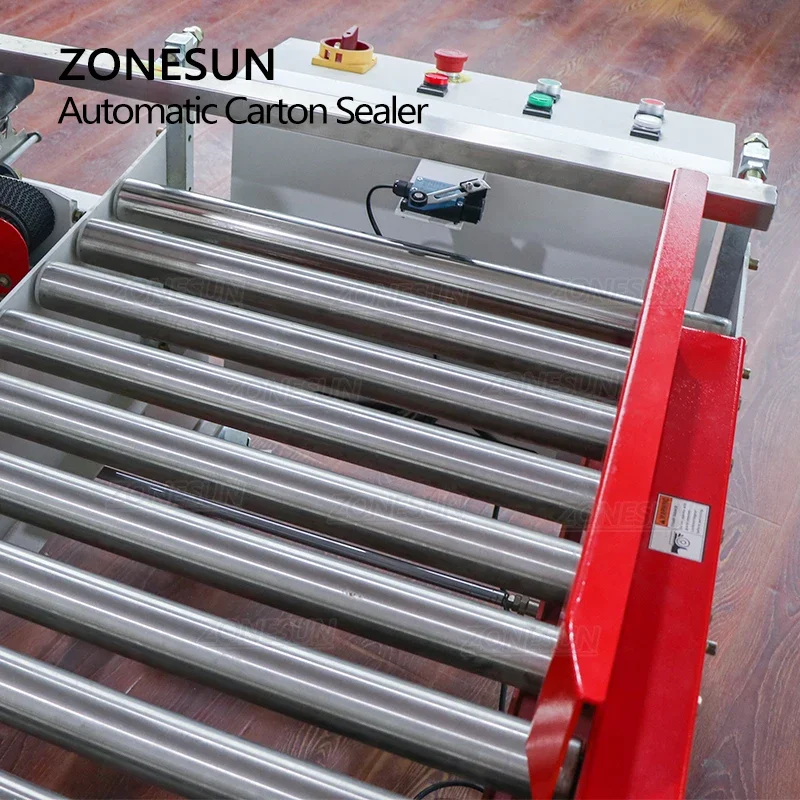 ZONESUN Automatic Carton Box Corner Sealing Machines Tape Sticker Four Sides Carton Edge Strapping Packing Machine