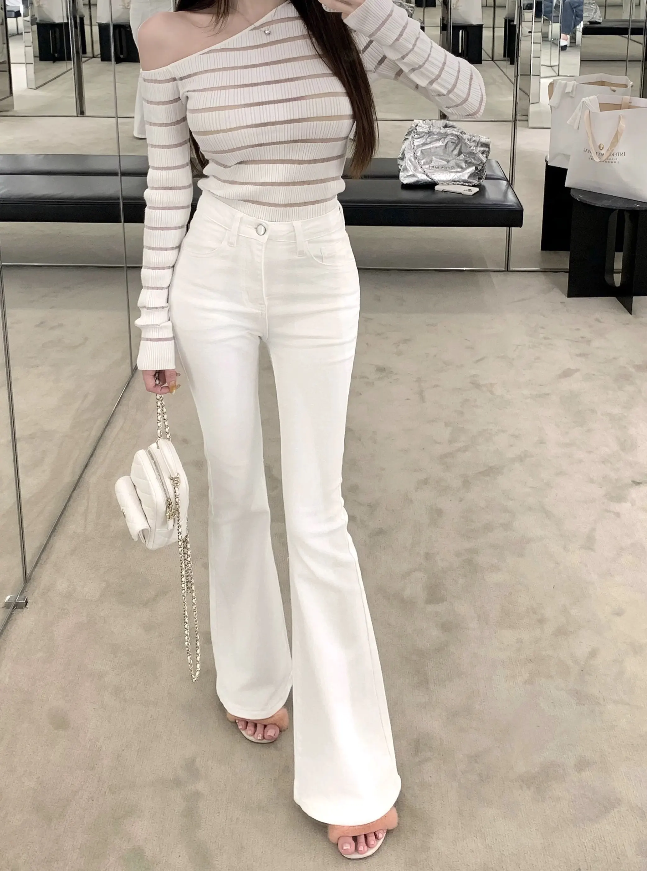 

Женские джинсы с высокой талией, расклешенные, осенне-зимние, облегающие, в корейском стиле, из эластичного хлопкового денима, с эффектом подтяжки ягодиц