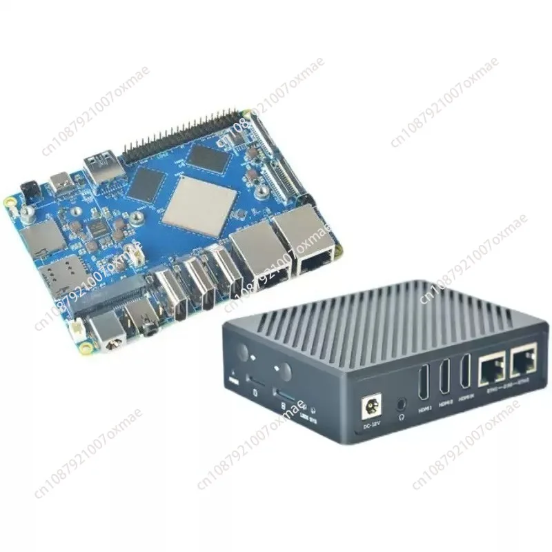 For PC T6 RK3588 AI Edge Computing Development Board, 16GB RAM 64GB eMMC, Metal Enclosure, 4K Input 8K HDMI Output