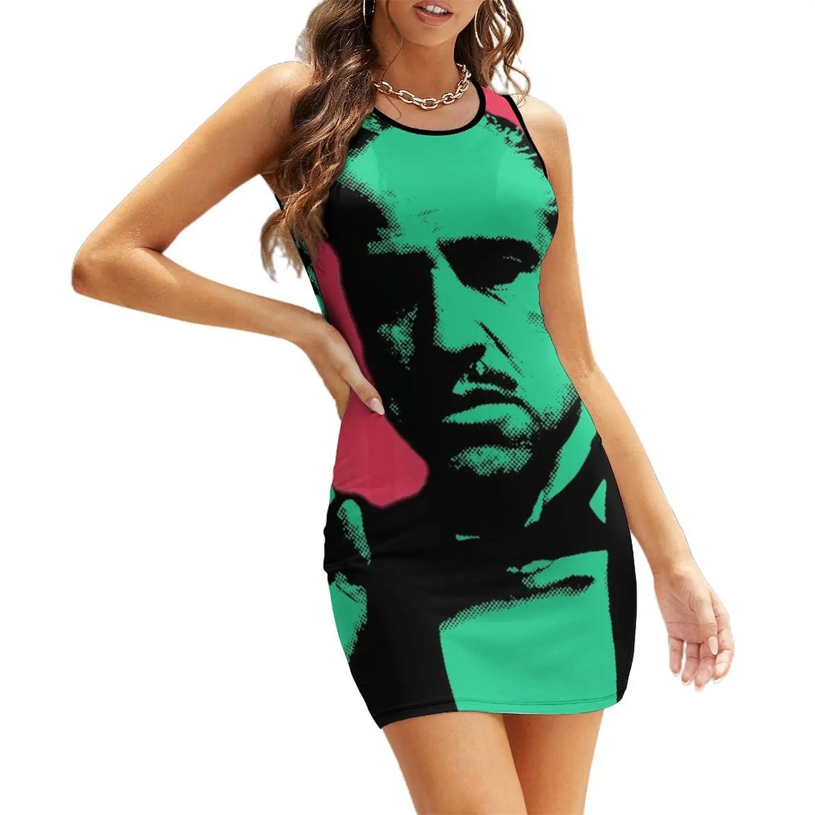 

Pop art of The GODFATHER Sleeveless Sundress cocktail dresses beach outfits for women ceremony dresses dresses women summer 2025