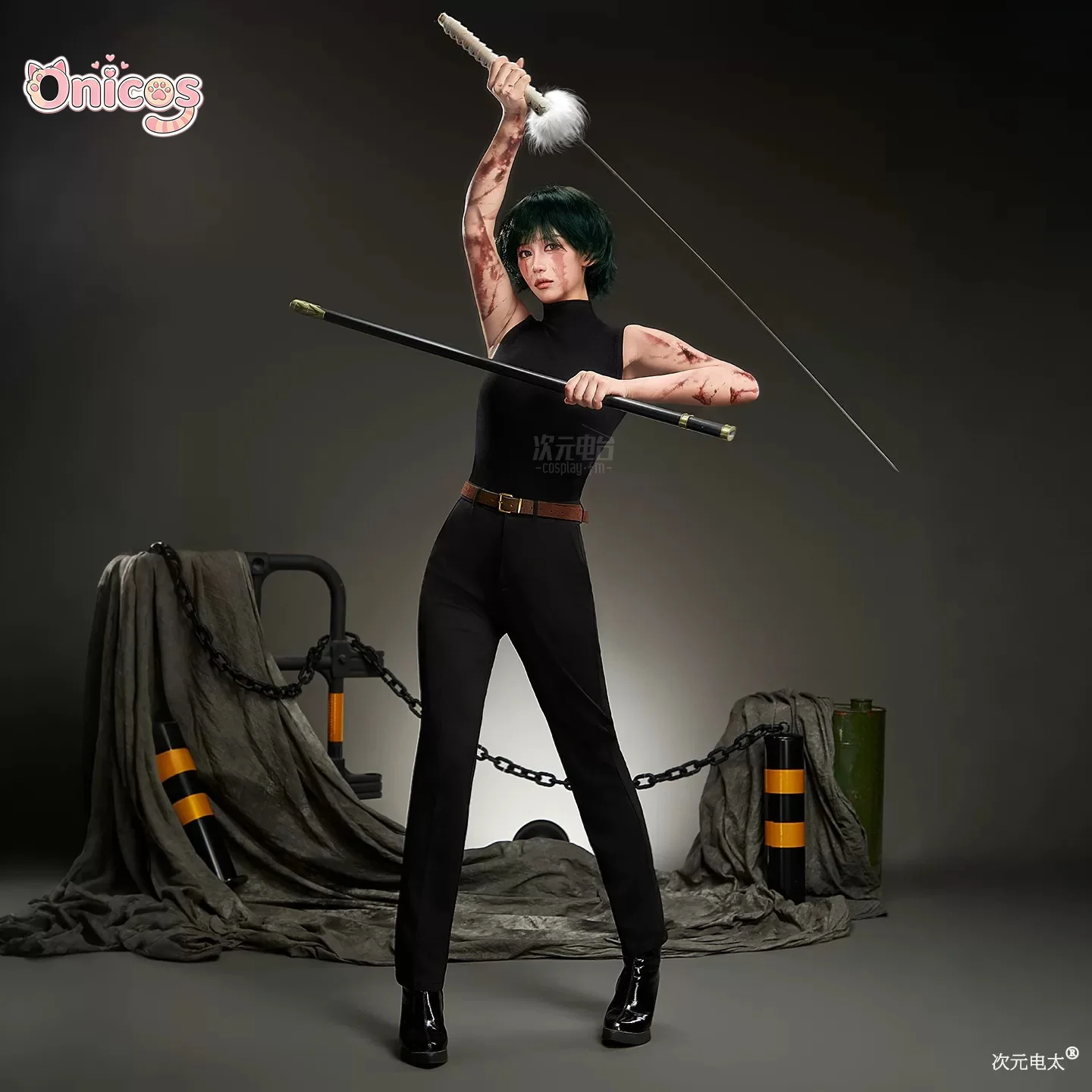 

Season 3 Zenin Maki Cosplay Costume Battle Outfit Black Uniform Halloween Carnival Role Play Clothes Onicos