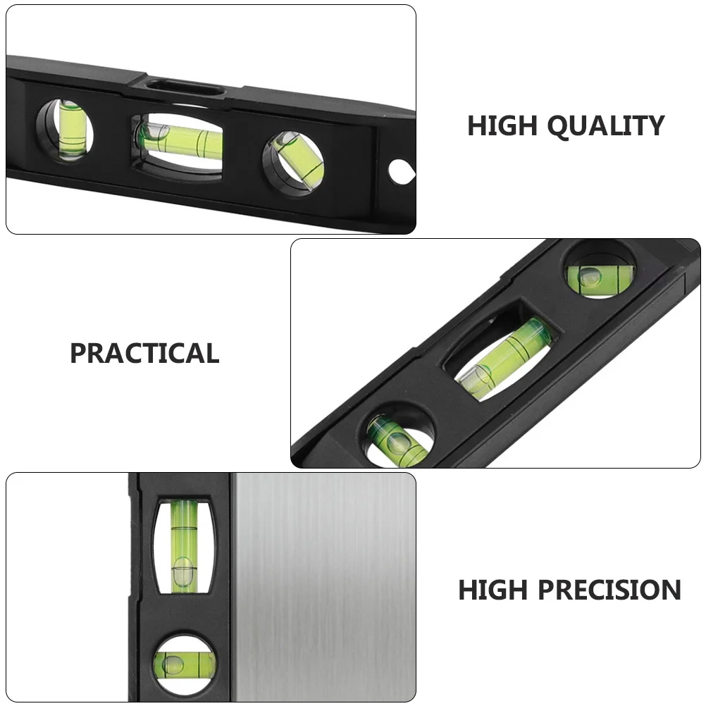 3-teiliges magnetisches Lineal, Mini-Nivelliergerät, Aluminium-Messgeräte, Bubble Spirit Instrument