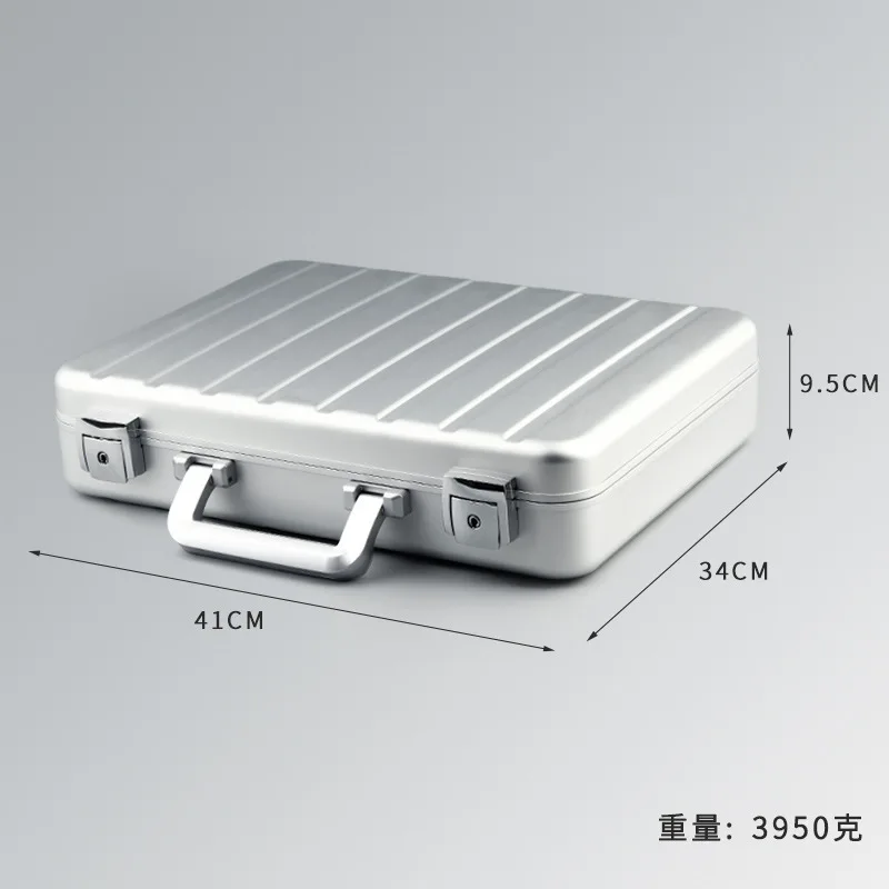 High-end Portable Jewelry Box All Aluminum Alloy Business With Lock Portable Large-capacity Jewelry Storage Box Wholesale