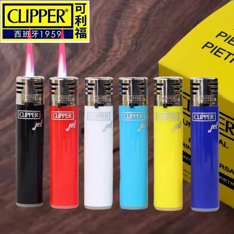 Clipper Durable Inflatable Windproof Lighter Pink Flame Jet Butane Torch Lighter Multi Functional Igniter Men's Gifts