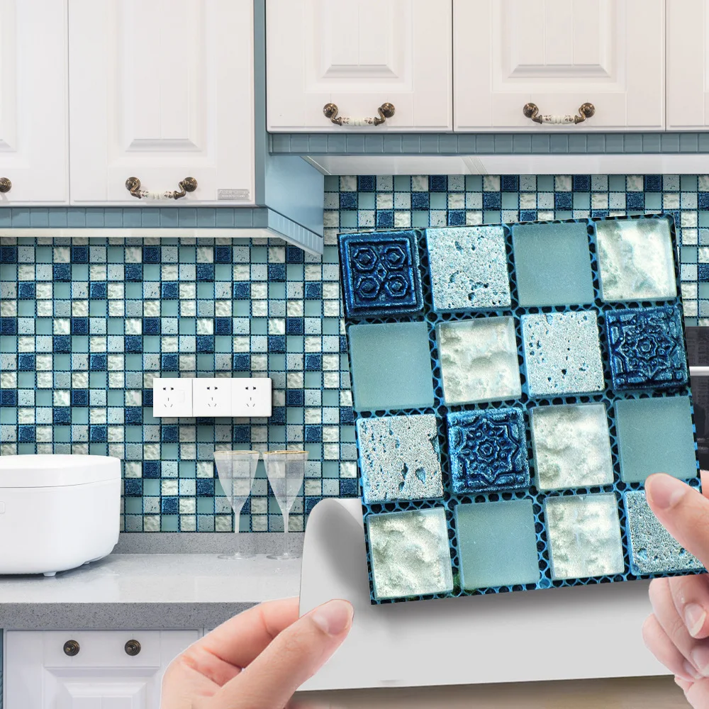 10/20 sztuk/zestaw DIY kuchnia naklejki łazienkowe wodoodporne samoprzylepne 3D płytki samoprzylepne podkładki naklejki ścienne mozaika kafelkowa naklejka Decor — zdjęcie 4