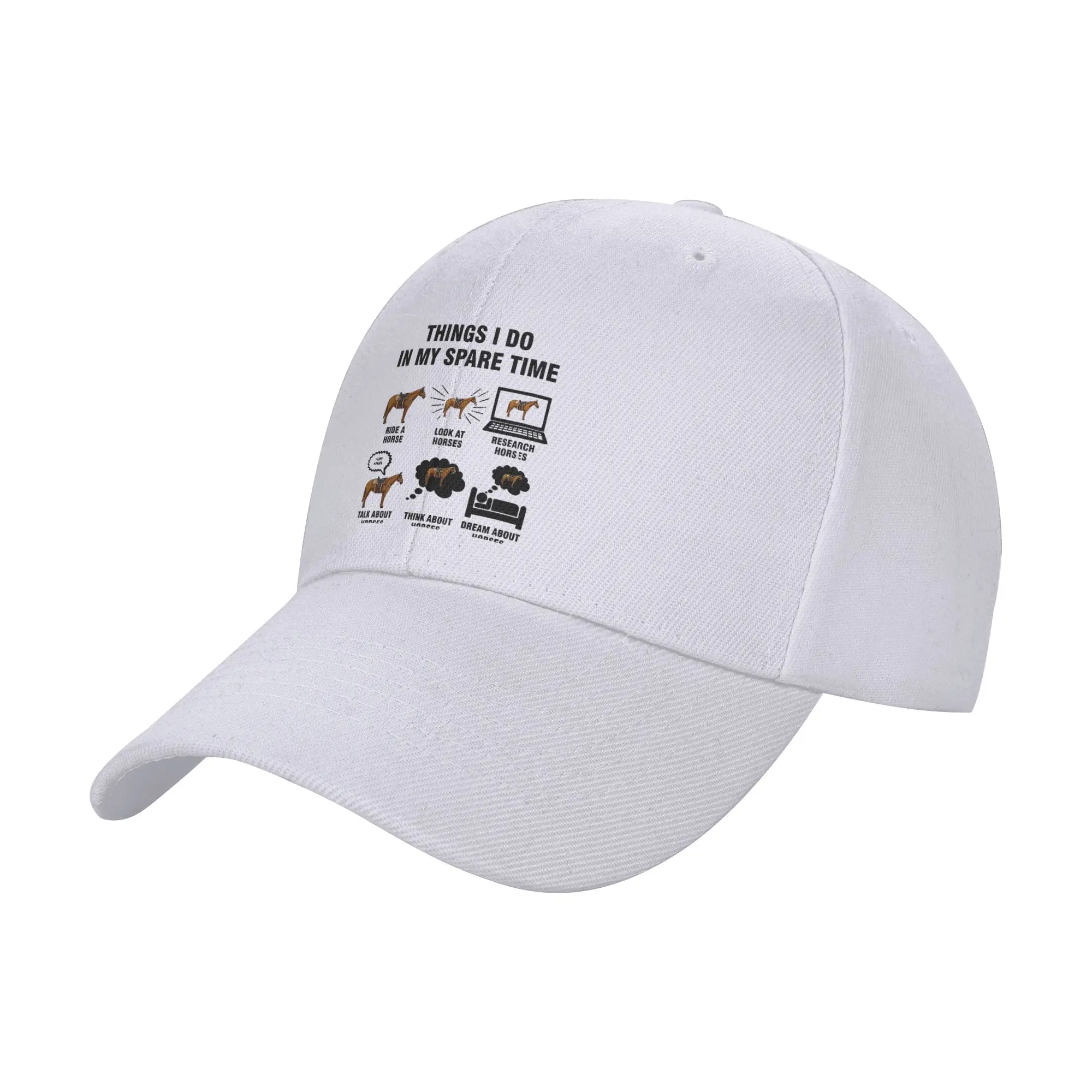 Fashion Things I Do In My Spare Time Horse Lover Curved Brim Baseball Cap Men Tennis Female