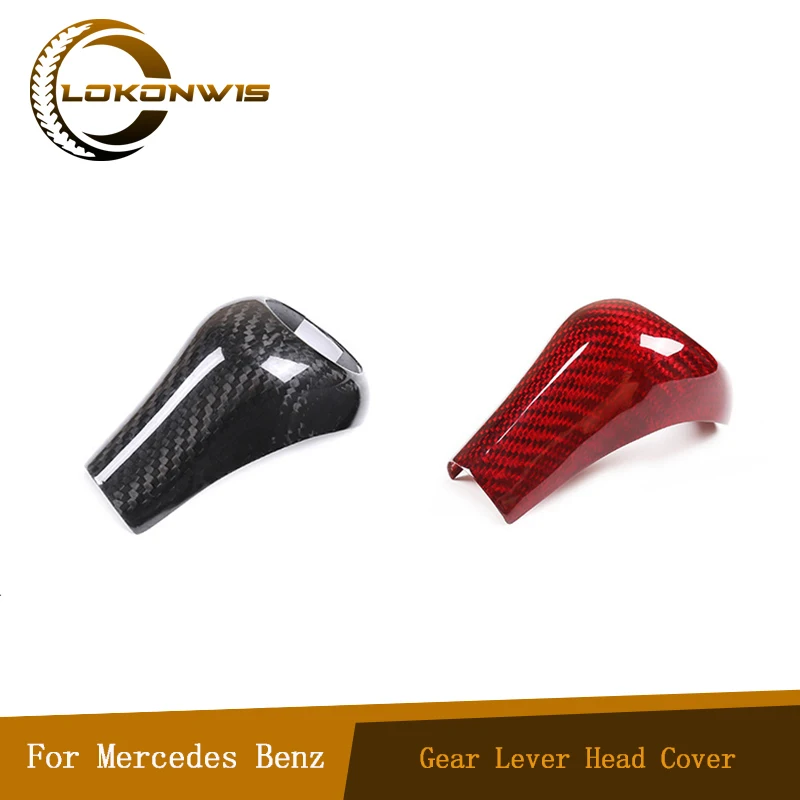 

Car Real Carbon Fiber Gear Lever Head Cover Sticker For Mercedes Benz A C E G Class GLK CLS W169 W204 W212 C219 W463 X204