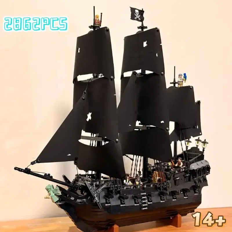 2026 2862pcs Captain Pirate Ship Sailboat Caribbean Sea Corsair Series Jack Sparrow Building Block Model Toys Birthday Gifts