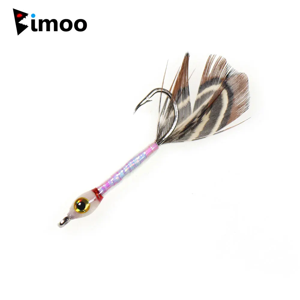 Bimoo 6 Stück # 6 # 8 3D Fischaugen Kleine Minnow-Fliegen für Barsch und Forelle, Künstliche Fliegen mit Epoxid-Flash-Mylar-Körper, Falscher Köder