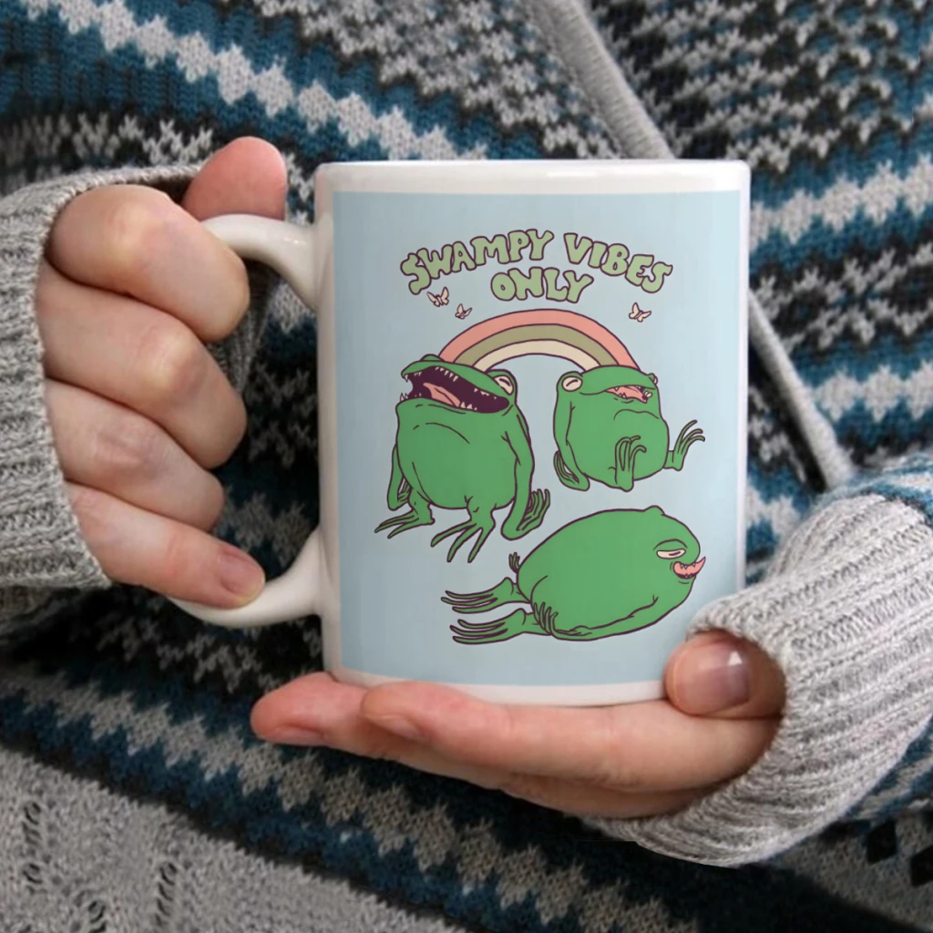 

Swampy Vibes OnlyCoffee Mug Tea Cup 11oz Coffee Cup Funny Birthday Ceramic Mug Personalized Cup