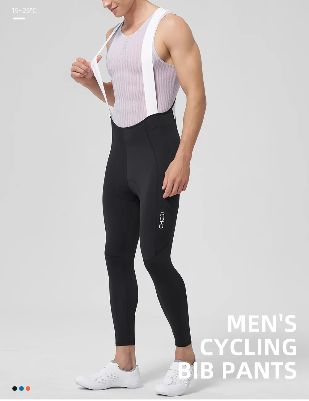 Cheji Cycling Lange Trägerhose, atmungsaktive Kompressions-Trägerhose für Herren – Detail 1