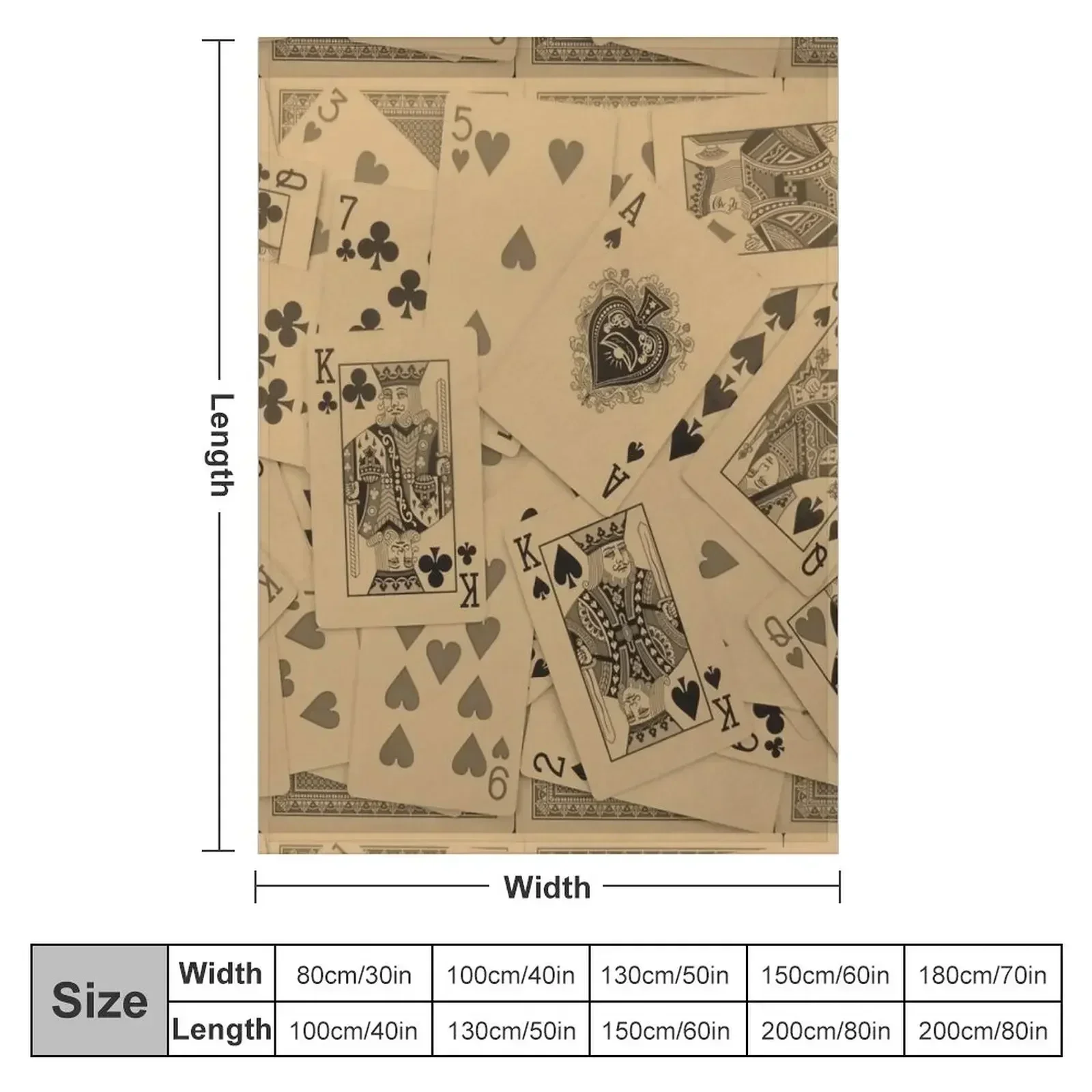 Playing Cards Scattered Throw Blanket Warm Sofa Quilt Hairy For Decorative Sofa Beautifuls wednesday Blankets