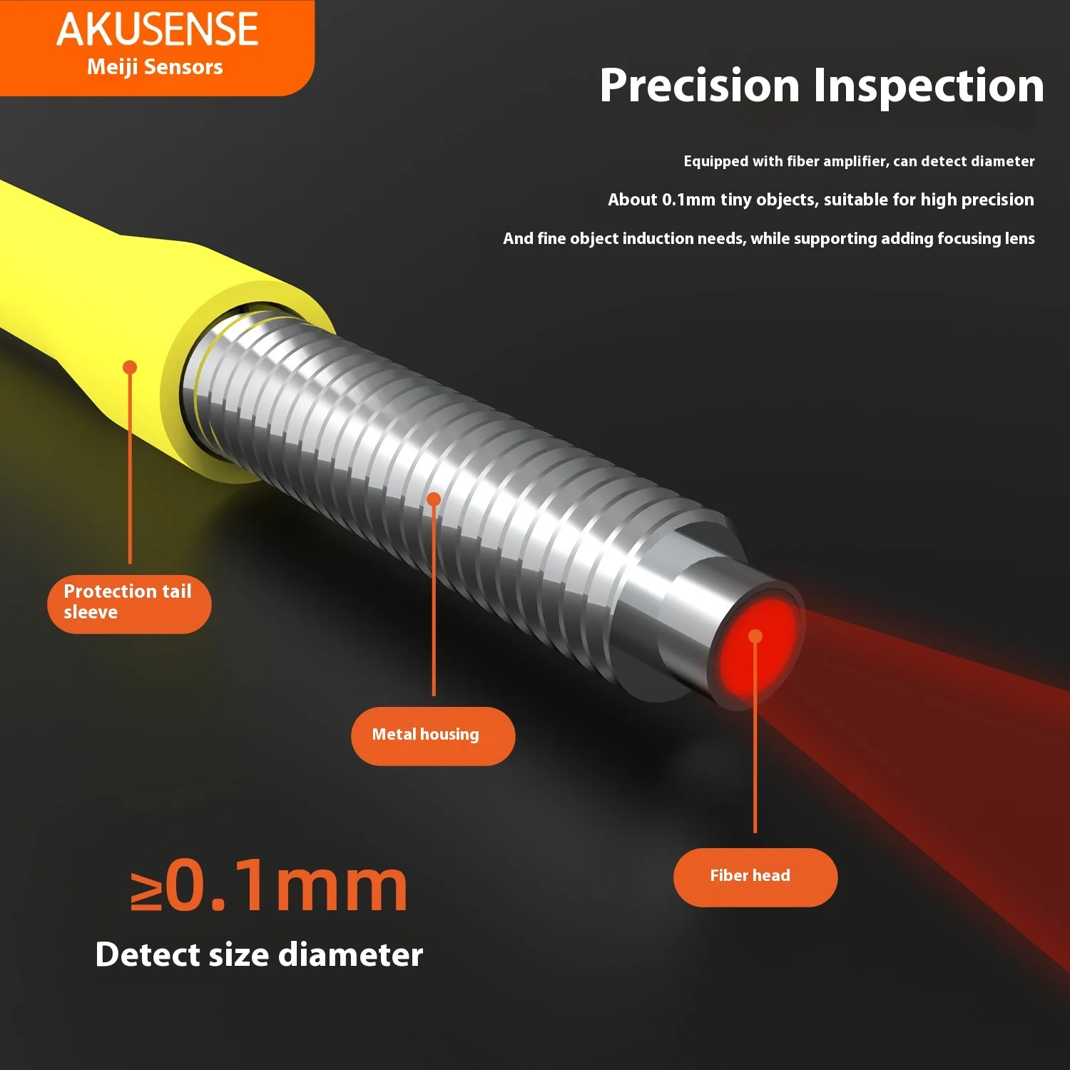AKUSENSE PD-32 Diffuse Reflection M3 Universal Fiber Optic Sensor Amplifier Induction Line Optical Sensing Through Beam