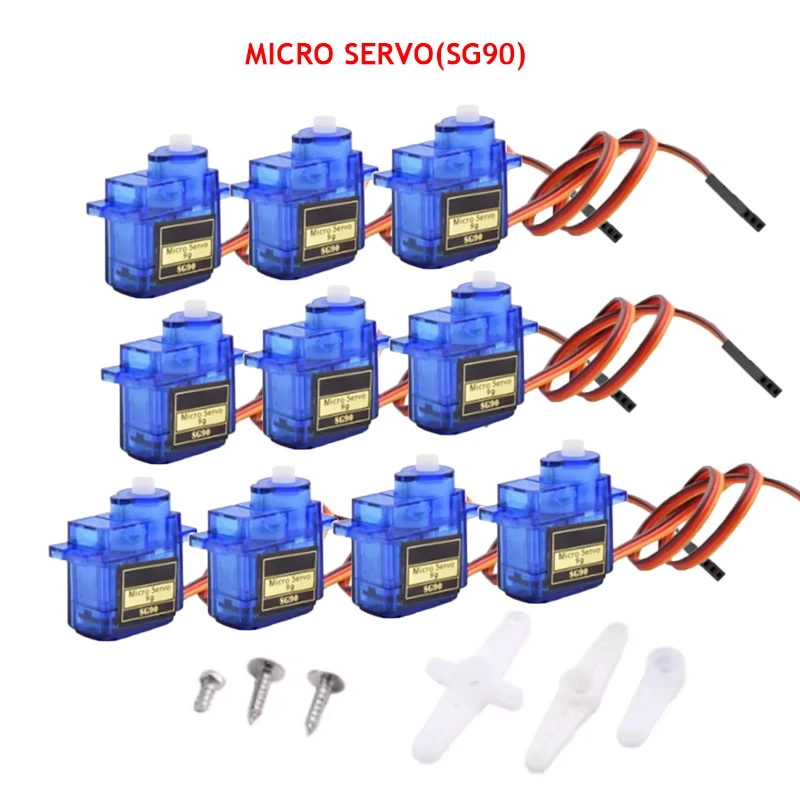 2/4/pcs Sg90 Servo Motor Micro 9g 180 360 Degree Mount Sg90 Kit Without Metal Gear Pro Rc Car Toy Airplane Arduino Uno Diy